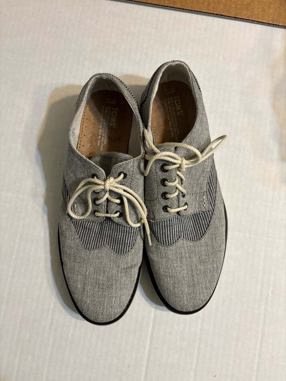 NEW Toms Men's Brogue V Oxford Dress Shoes Sizes ++ Caviar Leather Vibram Sole